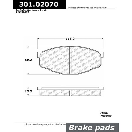 Centric Parts Centric Premium Ceramic, 301.02070 301.02070